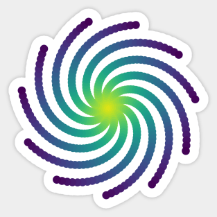 Galaxy Spiral | Dark Peacock Yellow Green Blue Sticker